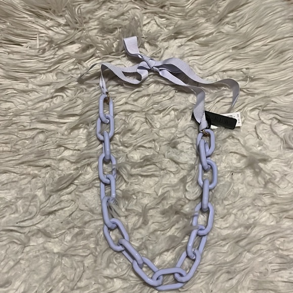 NWT J Crew Violet Acrylic Link Necklace - Picture 2 of 4